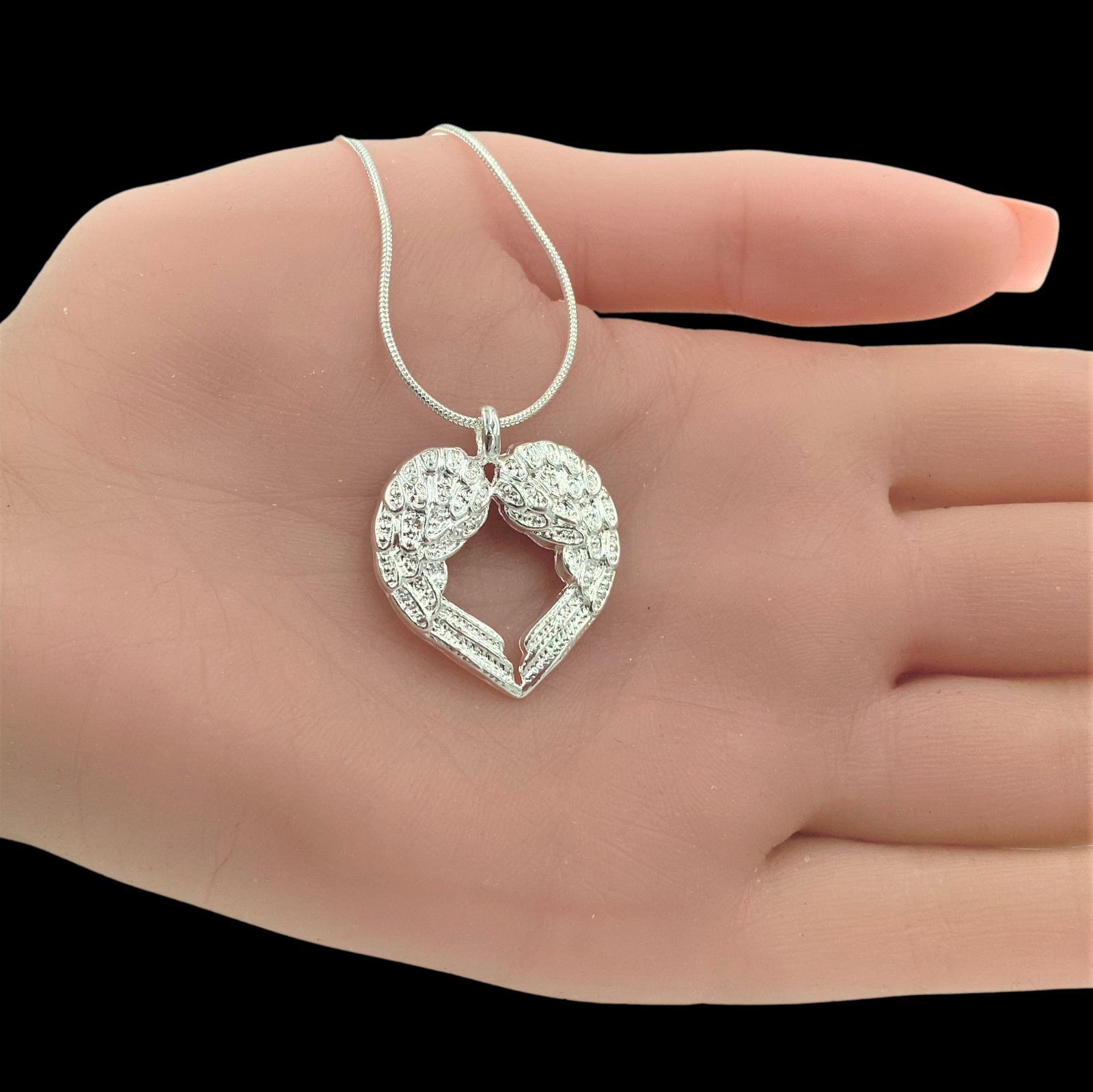 Angel Wings Pendant Necklace Sterling Silver
