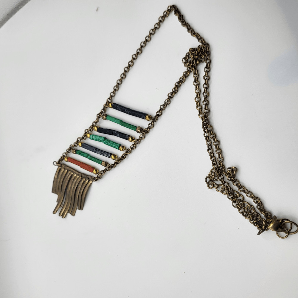Multicolor Beaded Chain Necklace