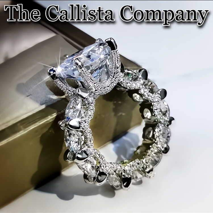 On Sale LAB-CREATED 4.91 CT RD CUT CLEAR 3A+CZ S925 STERLING SILVER RING SZ6,7,8