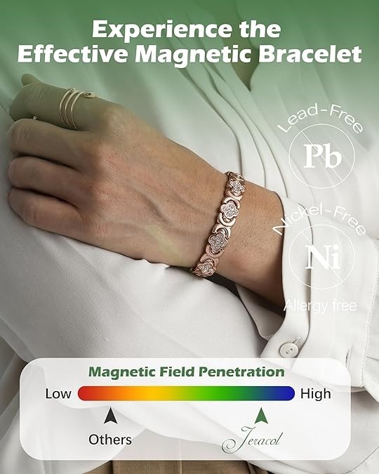 Pulsera de cobre puro para mujer, con imán ultrarresistente