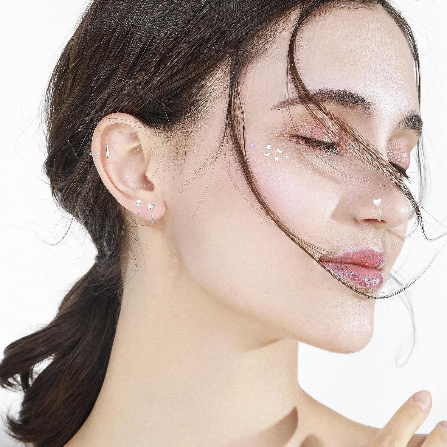 Half Hoop Huggie Earrings for Women Gold Silver Plated Ardant Backless Earrings