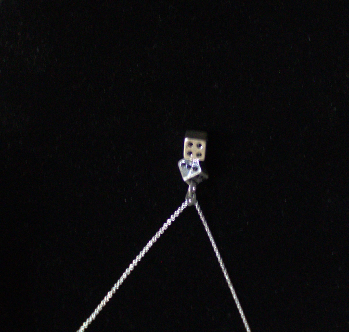 One Lucky Double Dice Necklace 20 Inch Rolo Silver Chain Gift Any Occasion Sexy