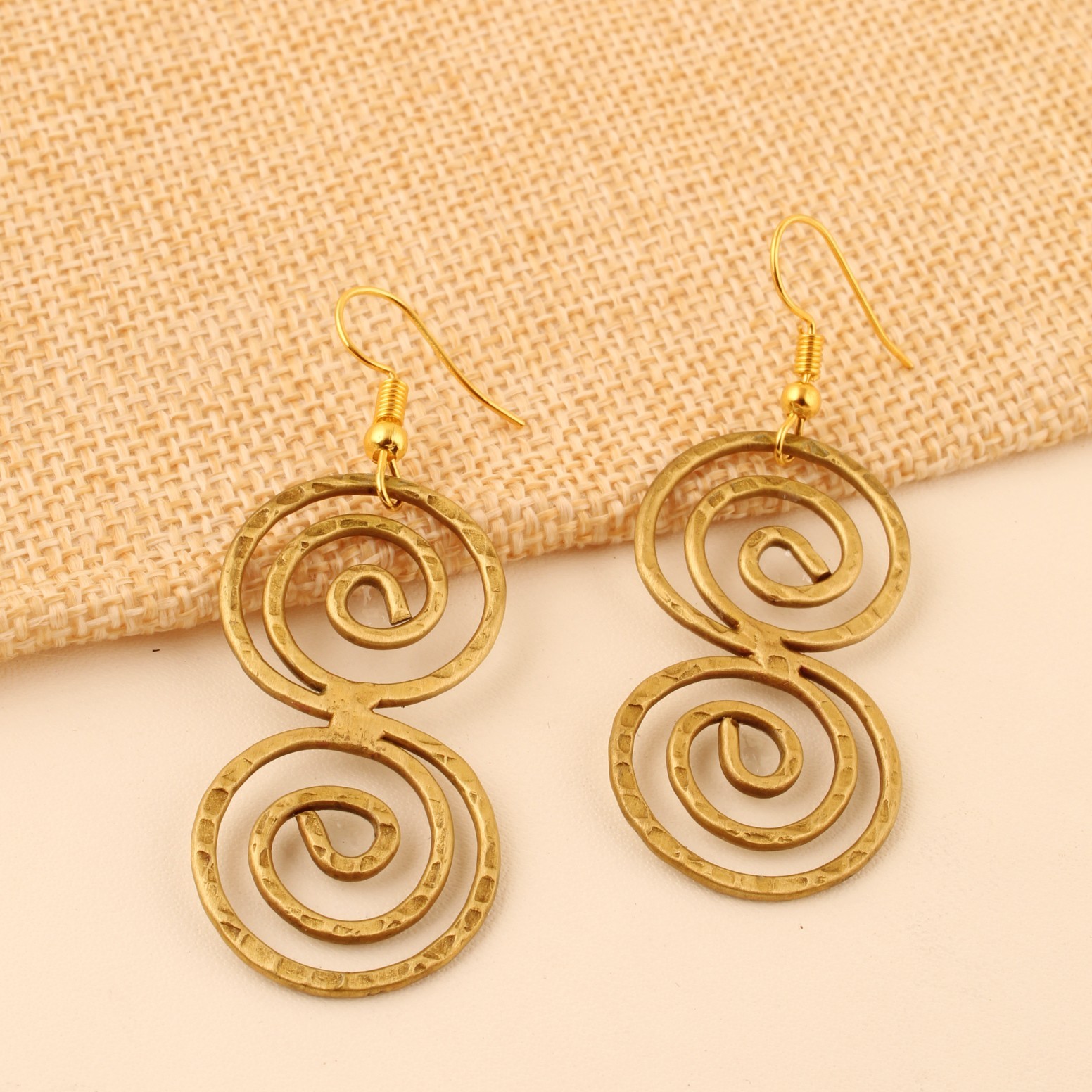 Gold & Silver Plated Double Spiral Dangle Earrings for Women Earring