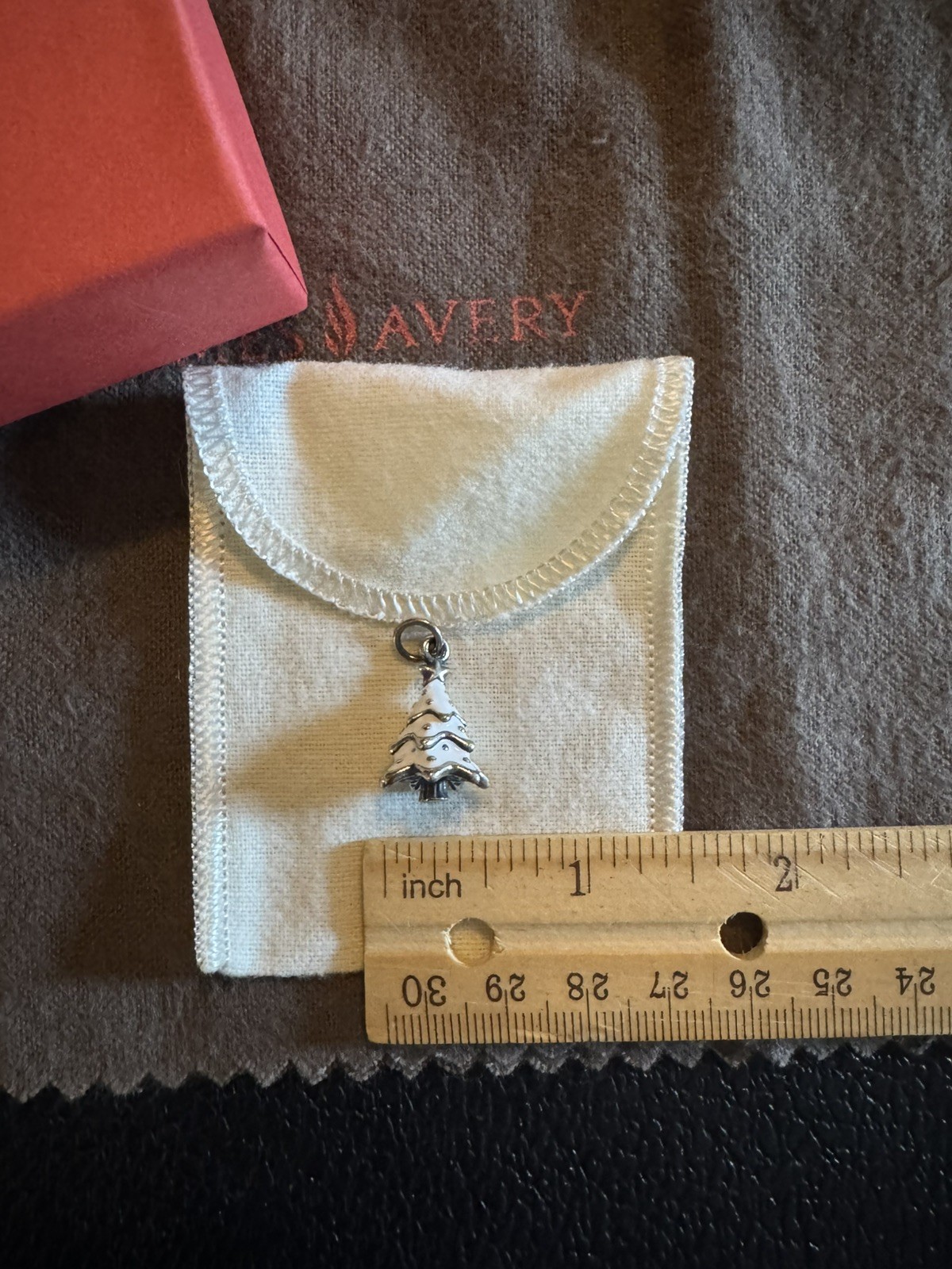 James Avery Limited Edition White Enamel Christmas Tree Charm Silver NIB
