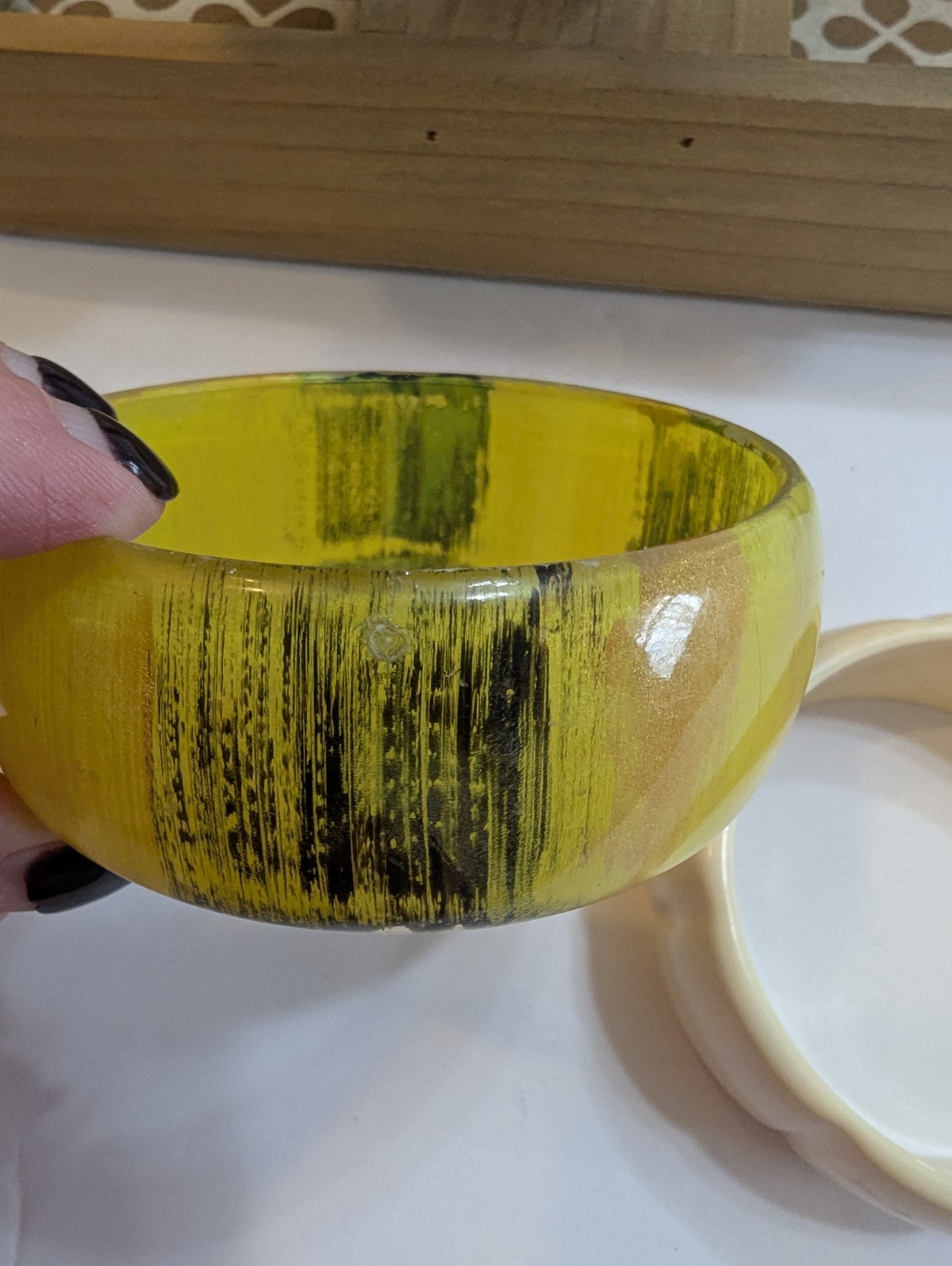 Lot Of 10 Various Colors Plastic Acrylic Wood Bangle Bracelets
