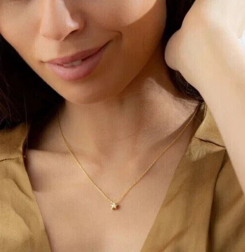 0.50Ct Round Cut Simulated Diamond Wedding Star Pendant 14K Yellow Gold Plated