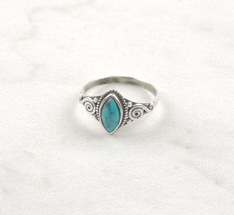 Sterling Silver 2 ct Marquise Turquoise Ring – Free Gift Packaging
