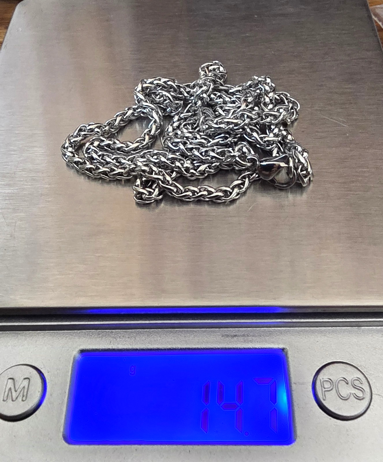 Spiga Wheat Link Chain Made in Quality Stainless Steel, 23.5 Inches, 3.0mm Wide