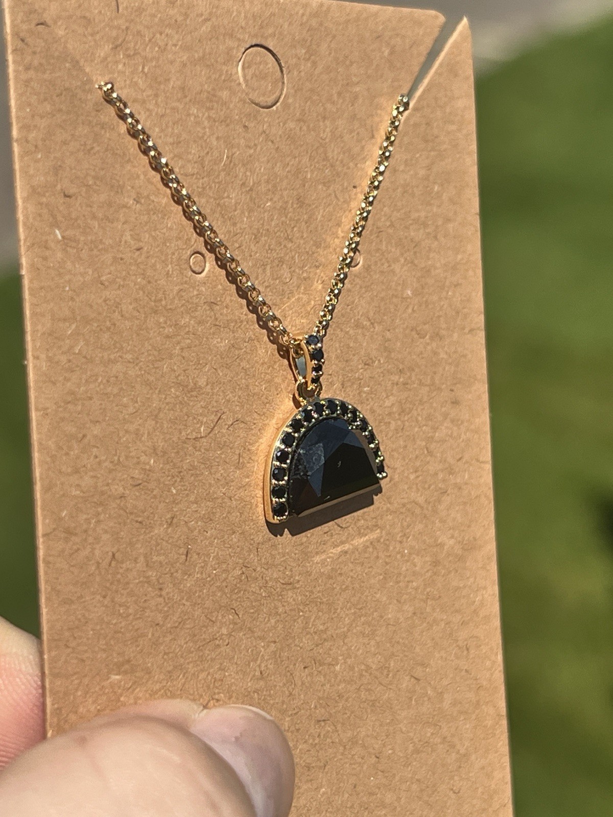 Bomb Party OG Necklace – Black Onyx on Gold Plating. 18” + 2.5” Extender.