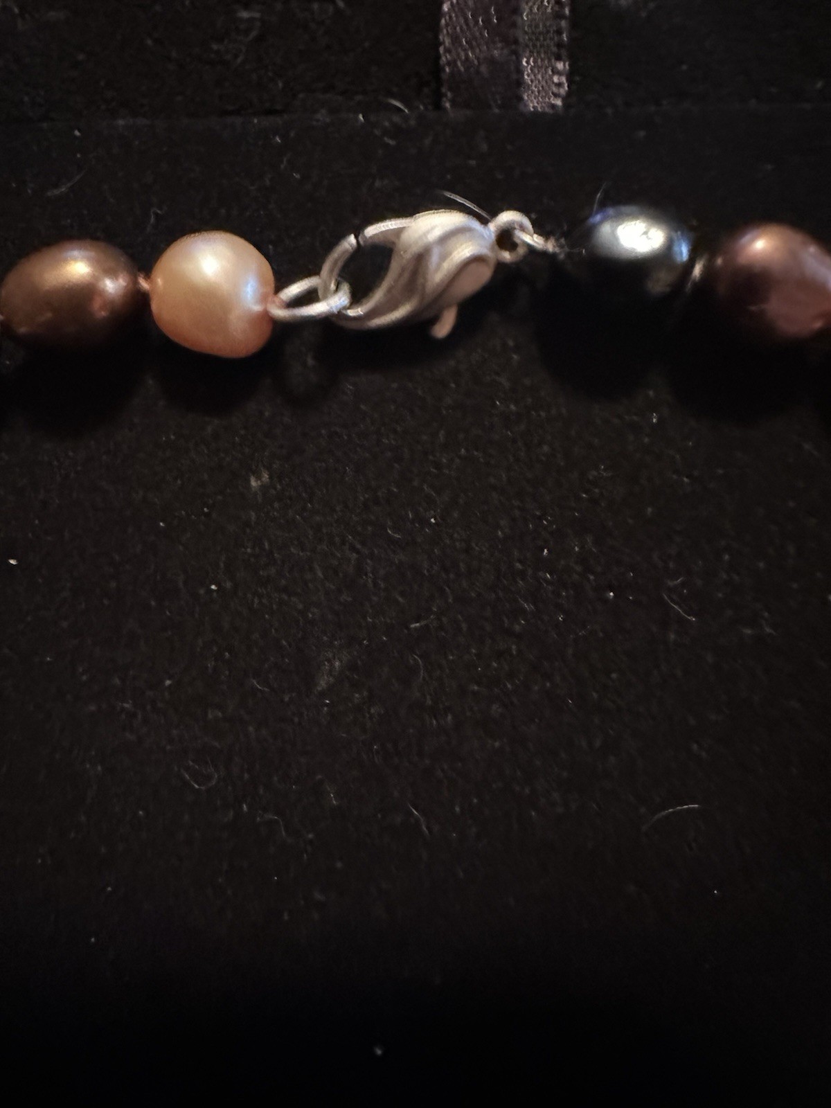 Honora Cultured Pearl Jet Leopard Necklace Brown Black 17 In Sterling Clasp