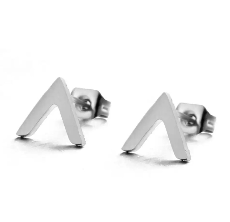Women’s Fashion Jewelry Earrings V Shape Gold Silver Color Stud 68-11