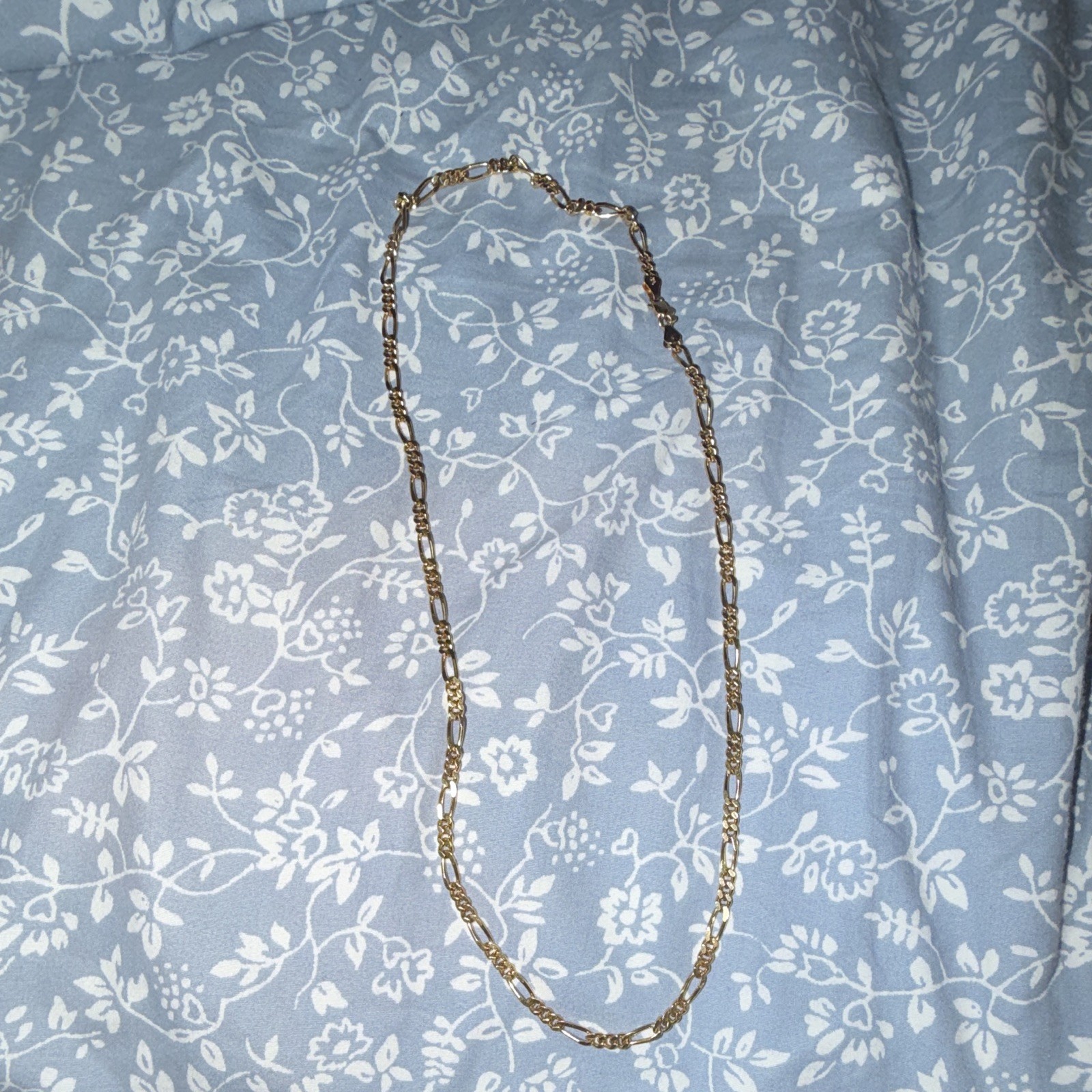 Figaro Chain Necklace Gold Tone Yellow Gold silver 925 italy