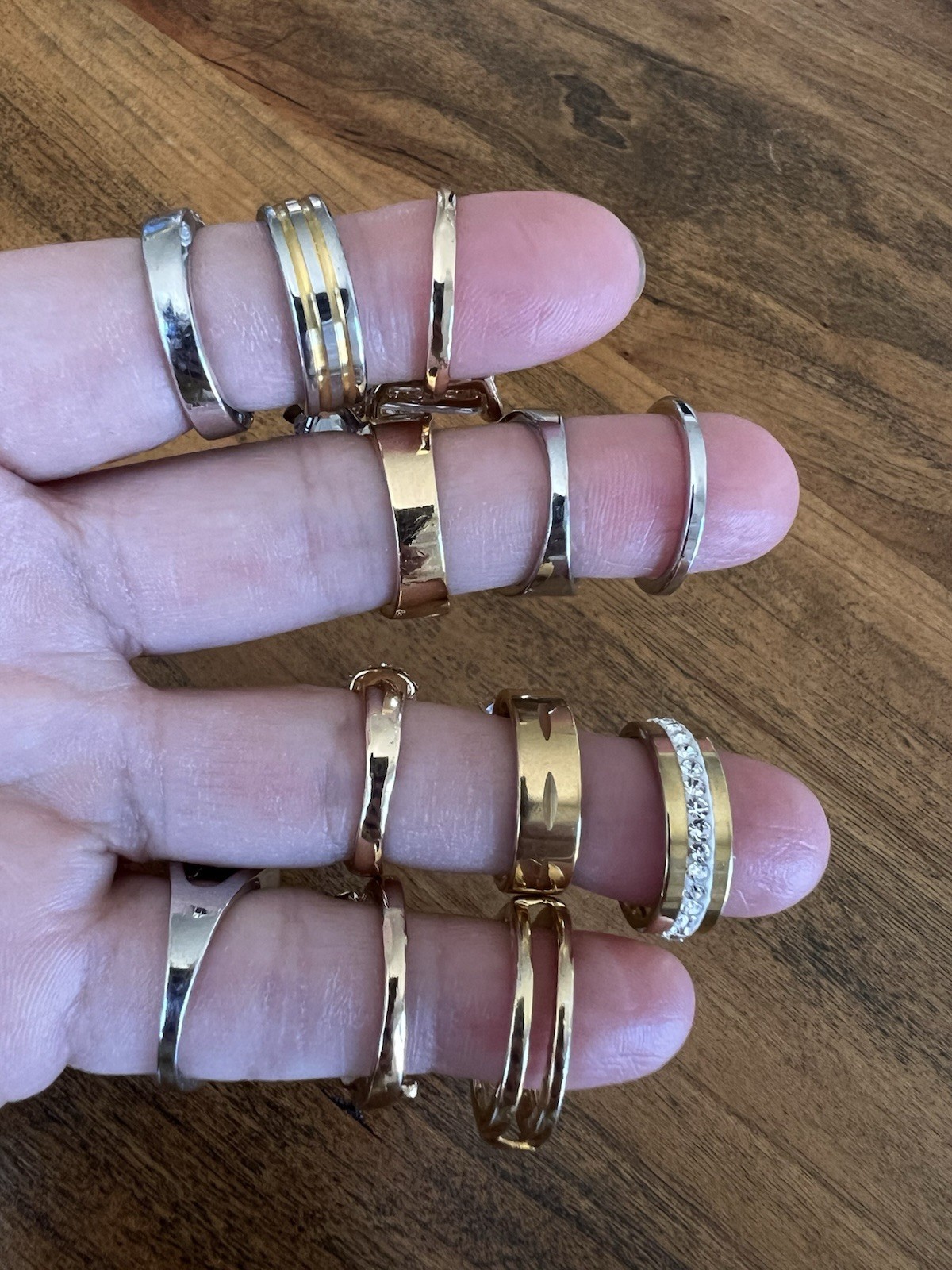 Beautiful set of rings in various colors and stones