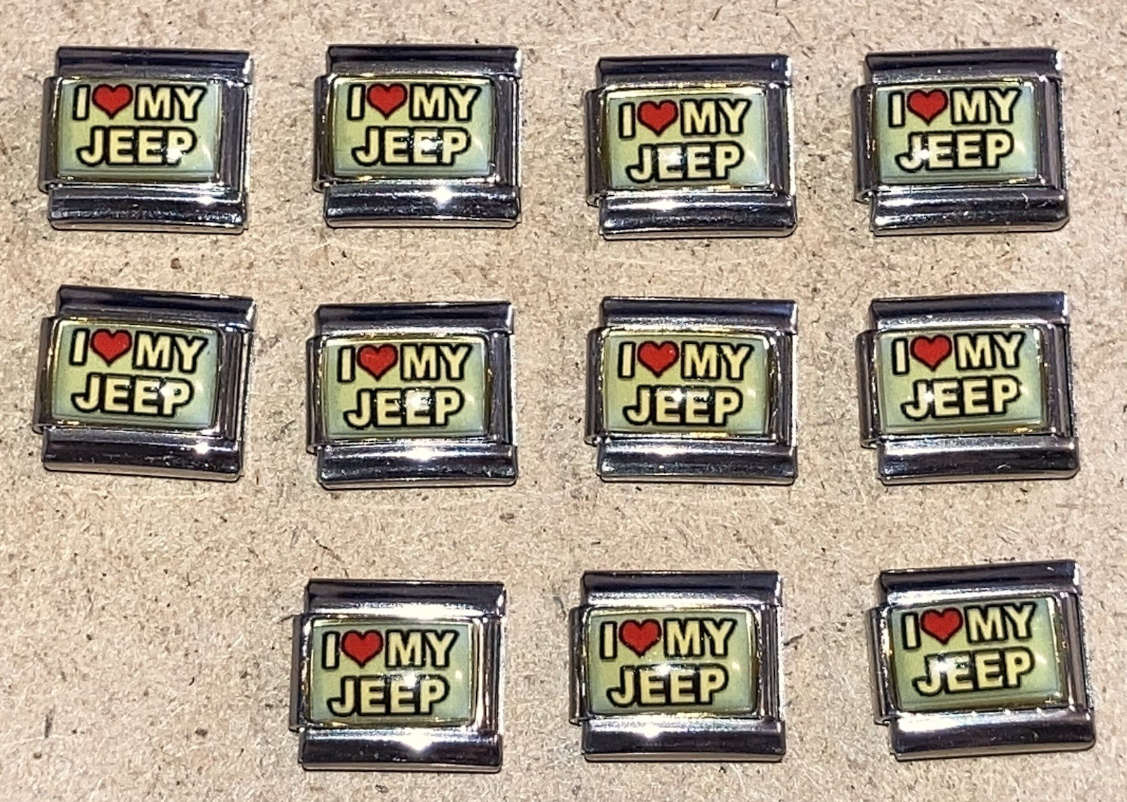 I Love My Jeep 9mm Italian Modular Link Charm for bracelet