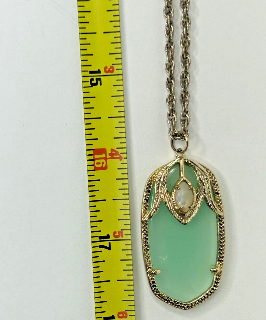 Kendrea Scott Necklace 30in Gold Tone Mint Green Chalcedony Roxanne Darby Rae