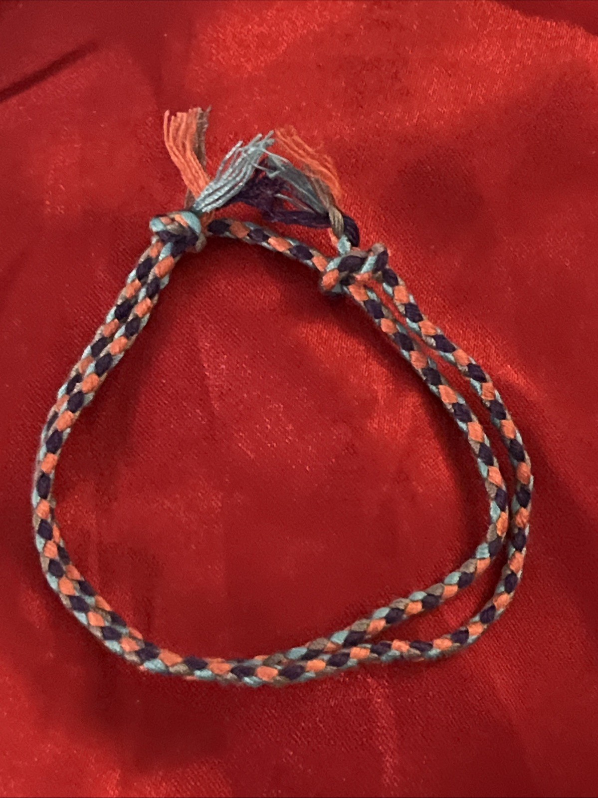 NEW BOHO BRAID THREAD FRIENDSHIP BRACELET ADJUSTABLE KNOT PURPLE PEACH AQUA NIP