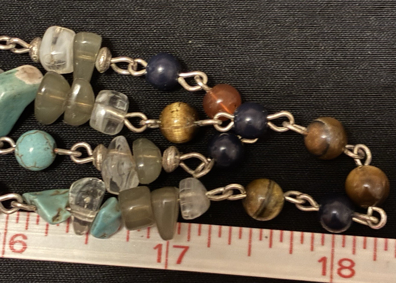 Semi Precious Stone, Double Strand, Long Necklace