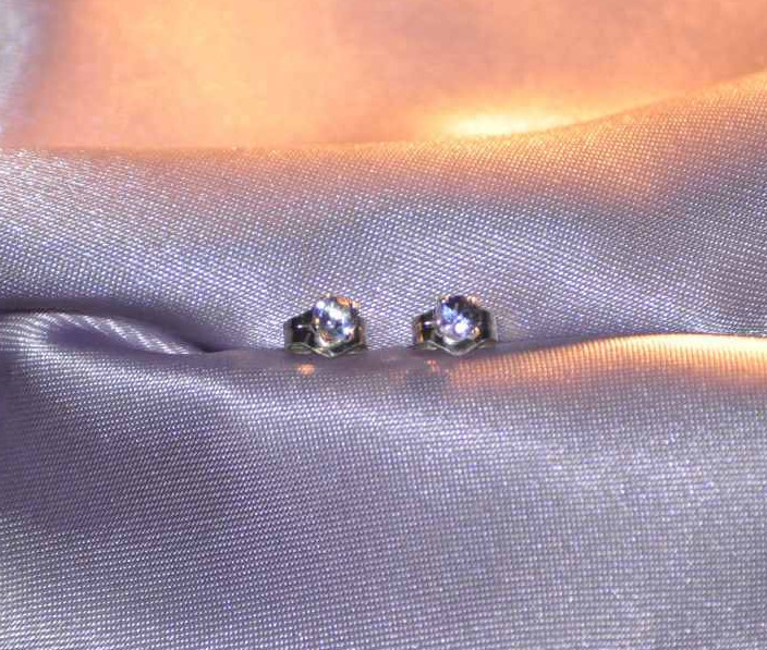 3.0mm TANZANITE PETITE ROUND STUDS – SET IN .925 STERLING SILVER-