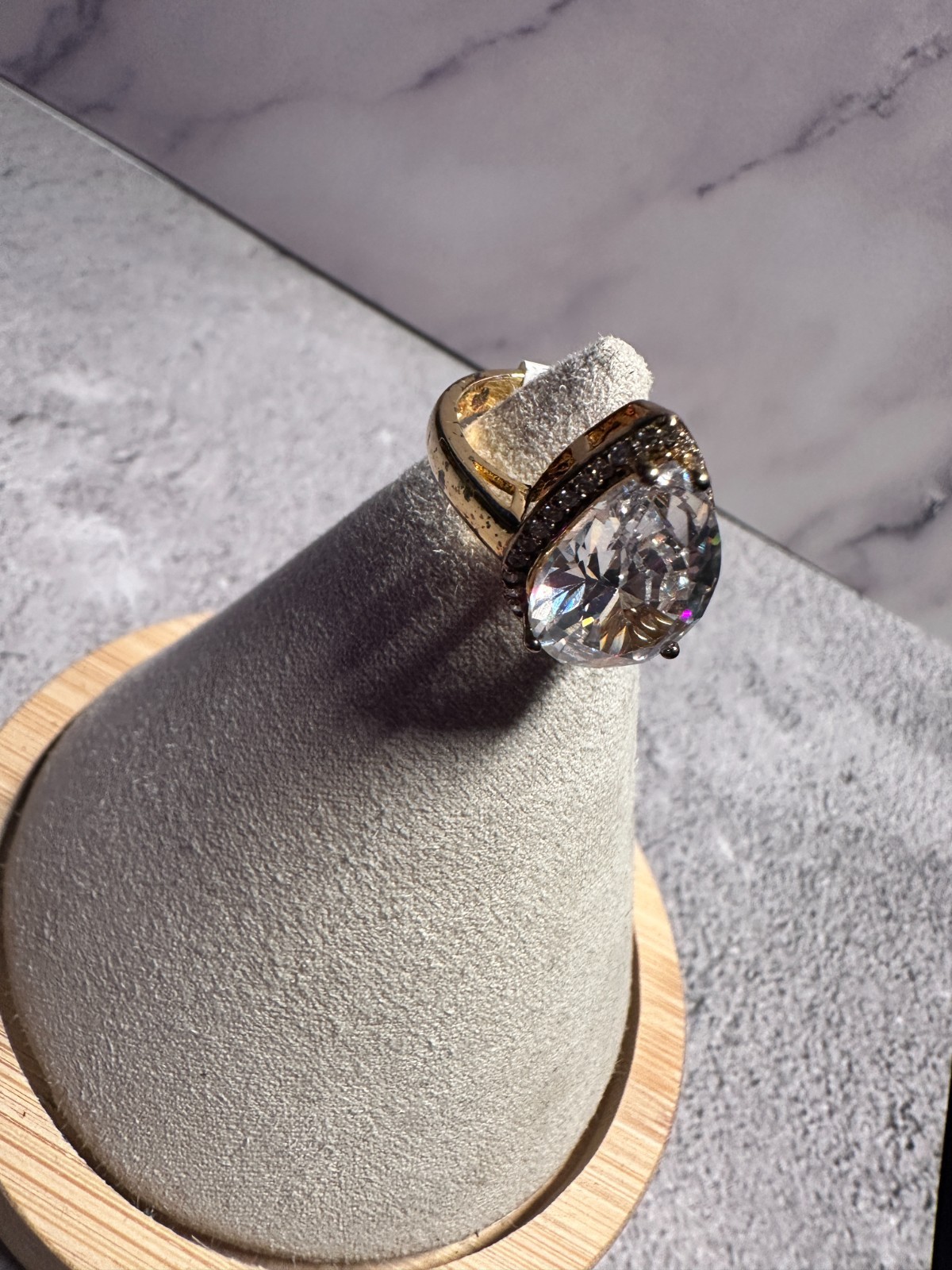 Vintage 925 DK Signed CZ Sterling Silver Ring – Size 66