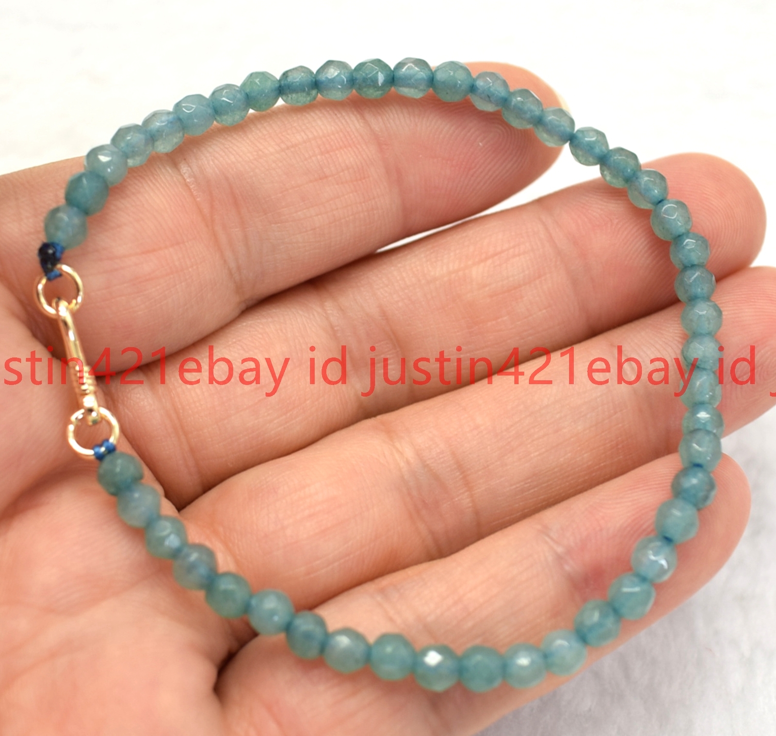 Faceted 4mm Multicolor Round Gemstone Beads Bracelet 7.5″
