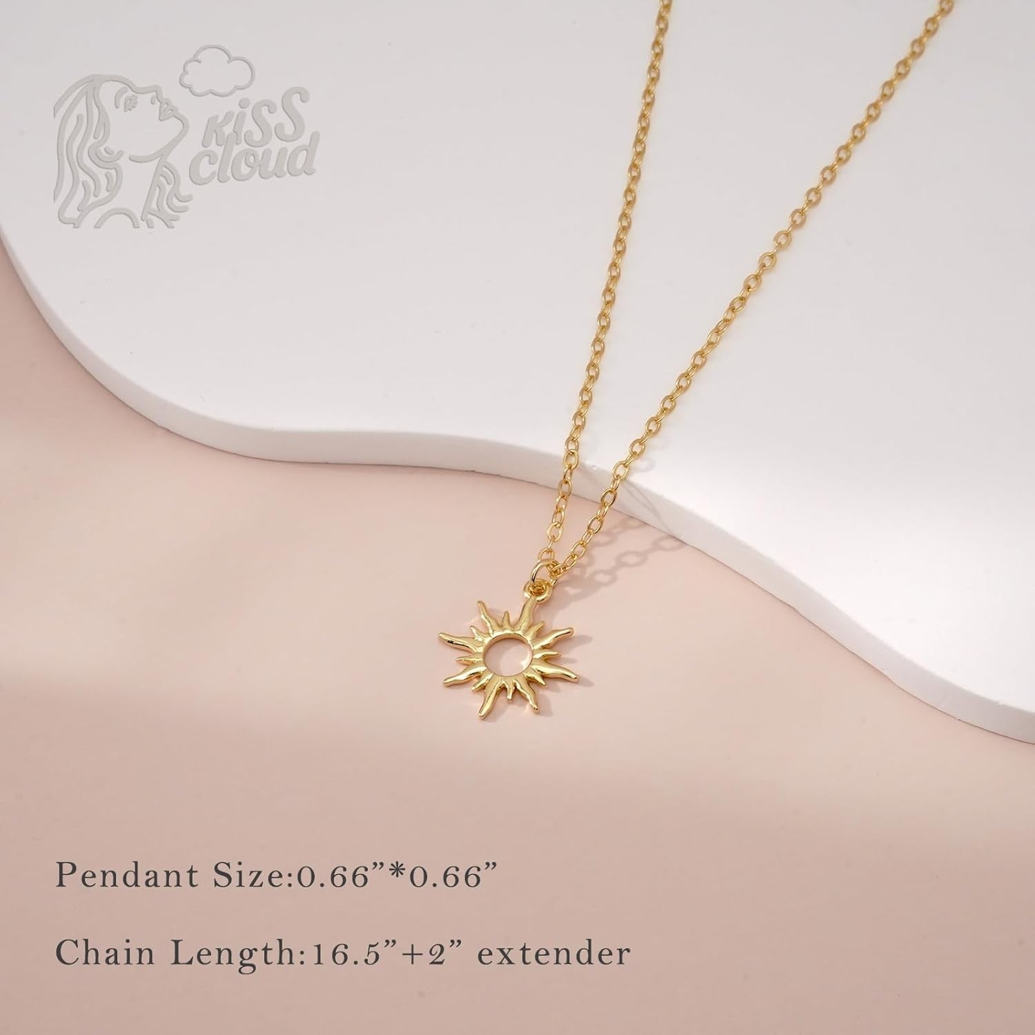 Gold Necklace for Women 14K Gold Plated Dainty Pendant Chain Puffy Heart Italian