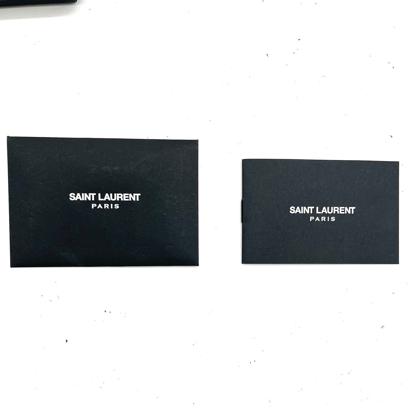 Auth Saint Laurent Paris Tassel Leather Earrings Black 2Y1741