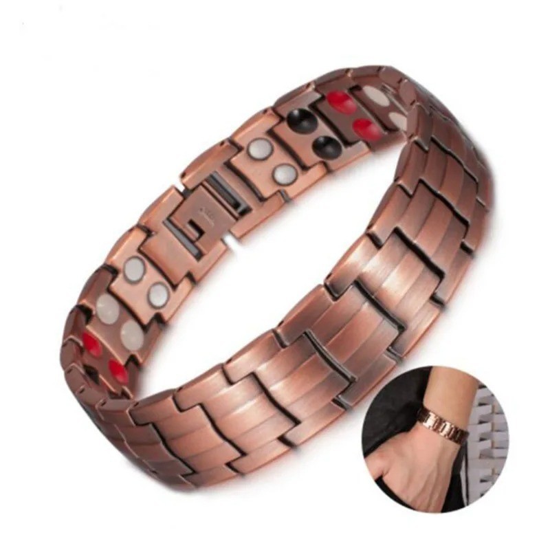 Men’s Bracelet Magnetic Therapy Arthritis Pain Relief Pure Solid Copper Bangle