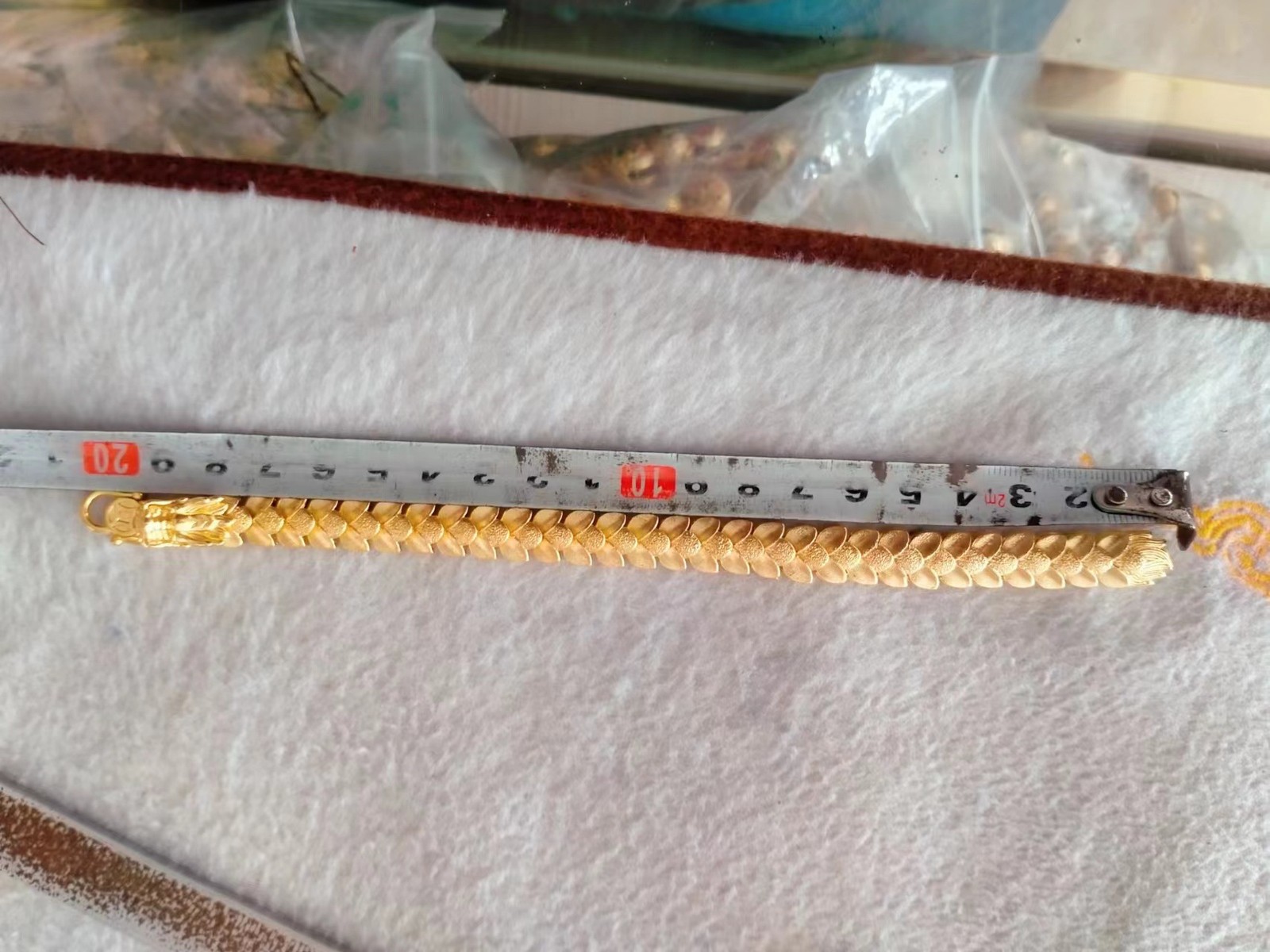 Men’s Dragon 22k 23k 24k Gilding Yellow Gold Gp Bracelet 8.2inch30g