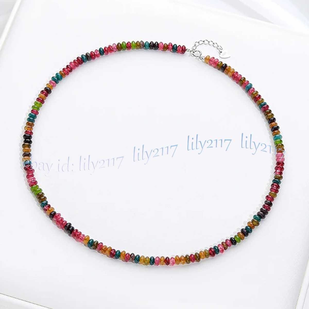 2x4mm Genuine Natural Colorful Tourmaline Rondelle Gems Beads Necklace 14-48”