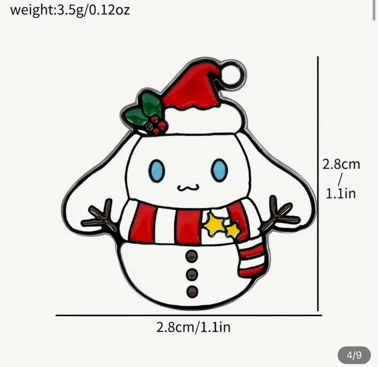 5pc Sanrio Christmas Pins Miniso Hello Kitty Kuromi Cinnamoroll My Melody
