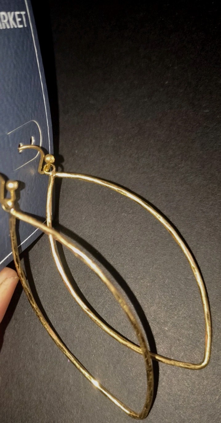 Melrose and Market Gold Tone Teardrop Dangle Hook Earrings Nickel-Free 2 in