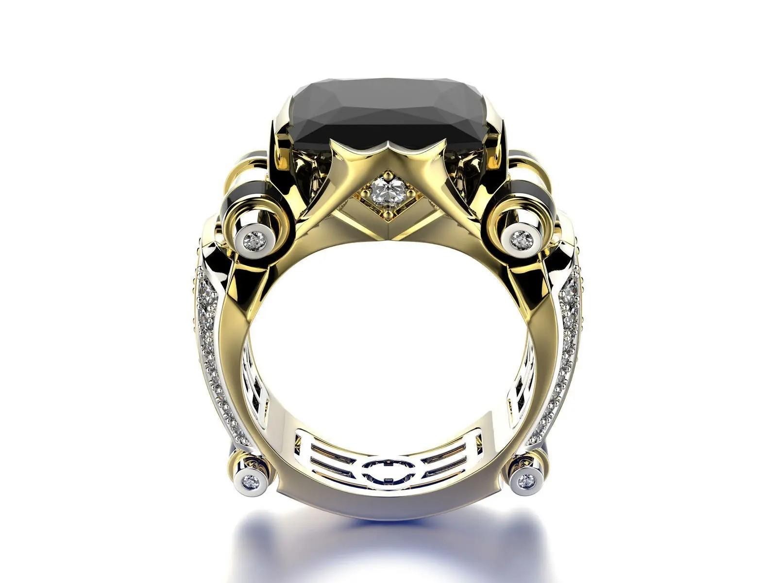 Vintage Jewelry Rings for Men Gothic Stainless Steel Ring Gold Color Fidget Ring