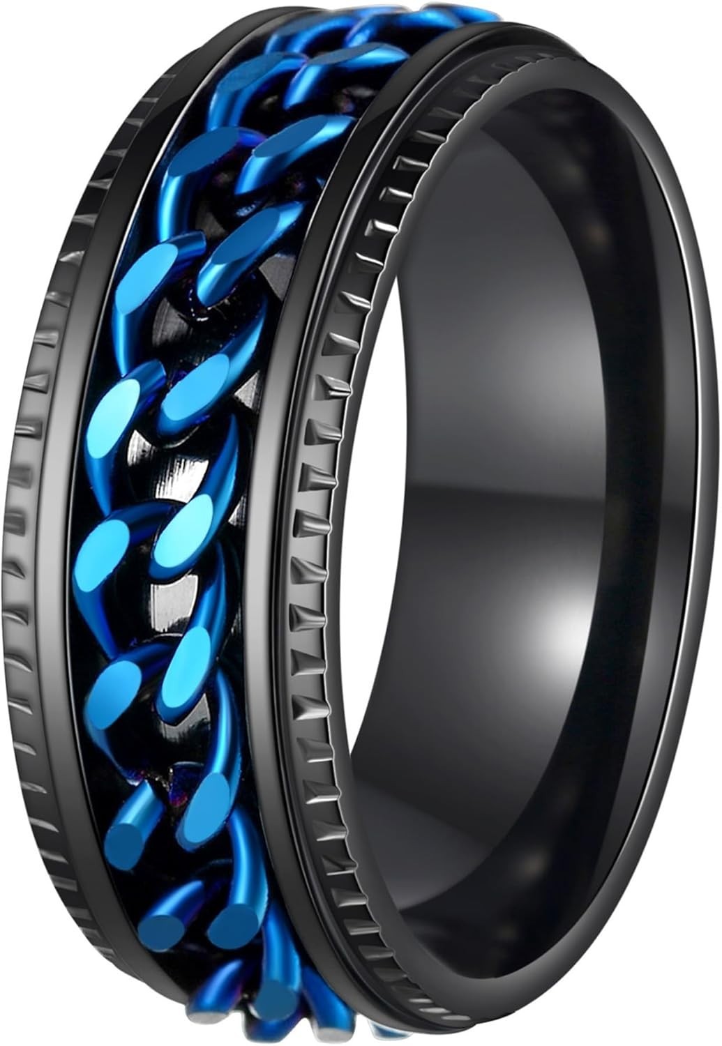 Mens Fidget Rings Anxiety Rings for Men Womens Chain Spinner Rings for Adults…