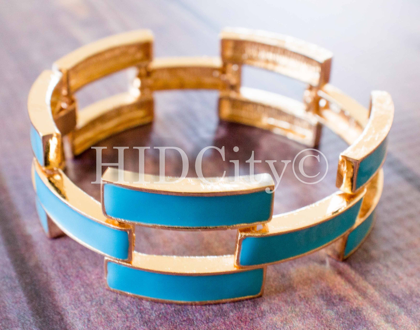 5 Colors Enamel Square Pave Chunky Link Crew Bracelet Mint Gold US Seller NEW