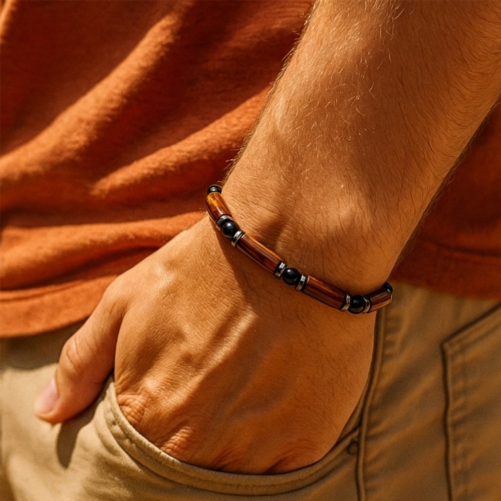 High Quality Tiger Eye Hematite Men Bracelet Dainty Healing Good Fortune Gift