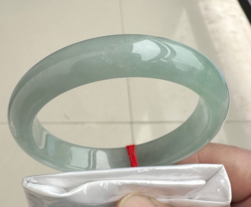 Natural Light Green Grade A Jadeite Bangle Bracelet Authentic Burmese Jade 56mm