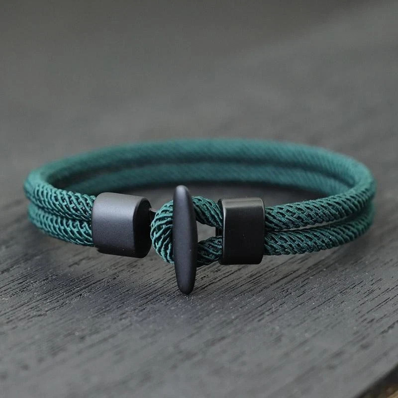 NEW Men’s Rope Bracelet Viking Punk Hiphop Outdoor Camping Jewelry