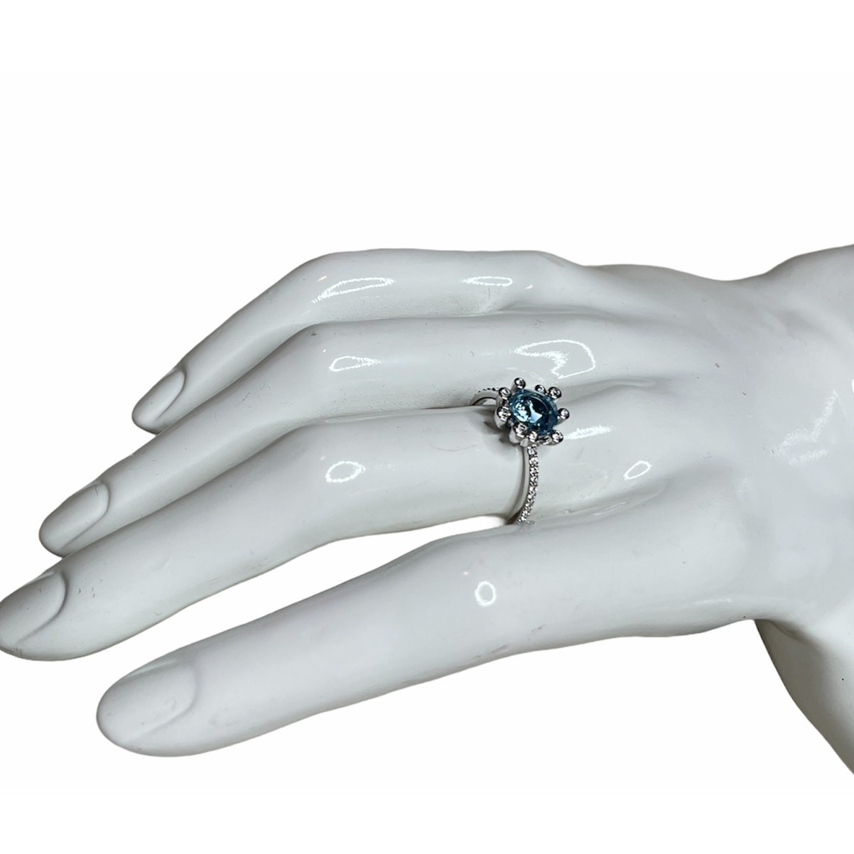 Swarovski Olive Ring Aqua, Rhodium plated EUR 58 / USA 8
