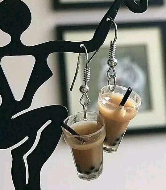 Boba Milk Tea Drink Statement Earrings – Gift for Boba Lovers