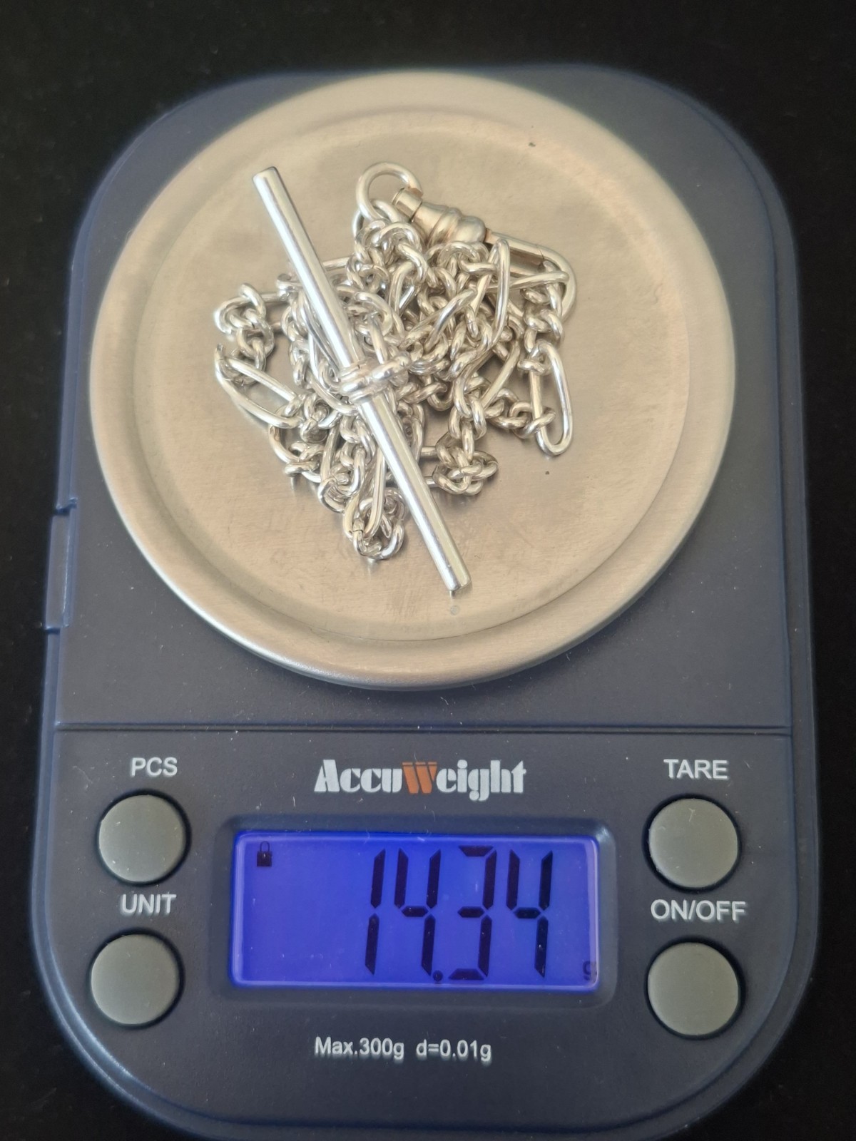 Hallmarked .925 Sterling Silver Fiargo Chain With Dog Clip And T-bar 14.34g