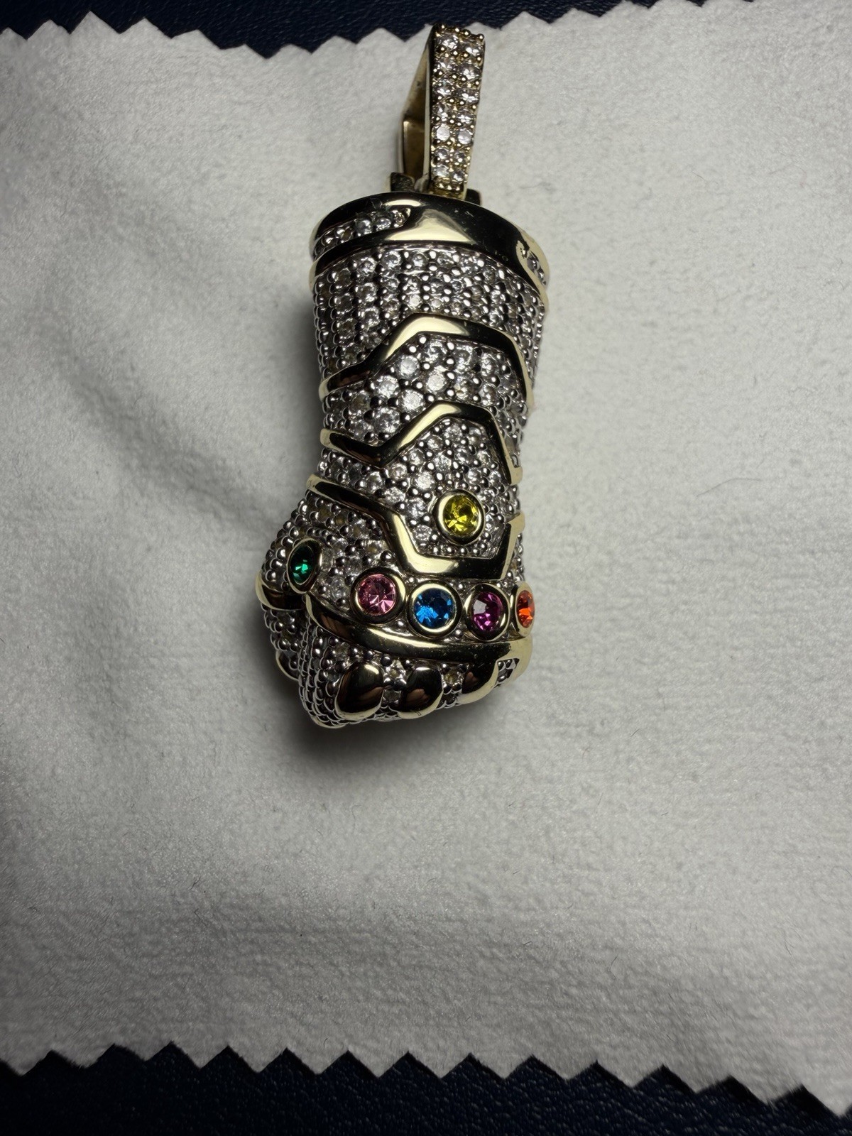 GLD Thanos Infinity Gauntlet 14k Gold Plated Necklace Pendant Marvel Comics New
