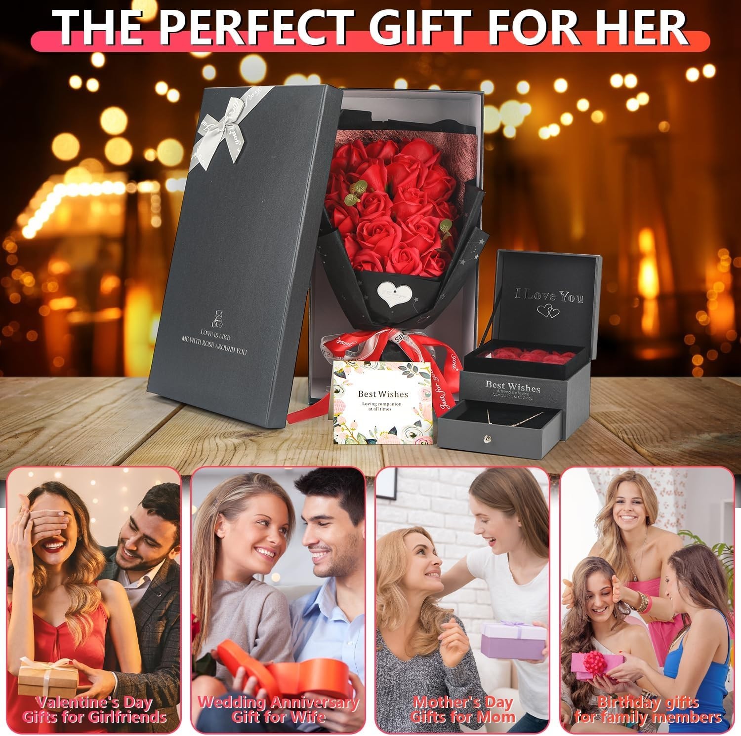 Romantic Love Anniversary Birthday Wedding Valentines Gifts for Wife Girlfriend