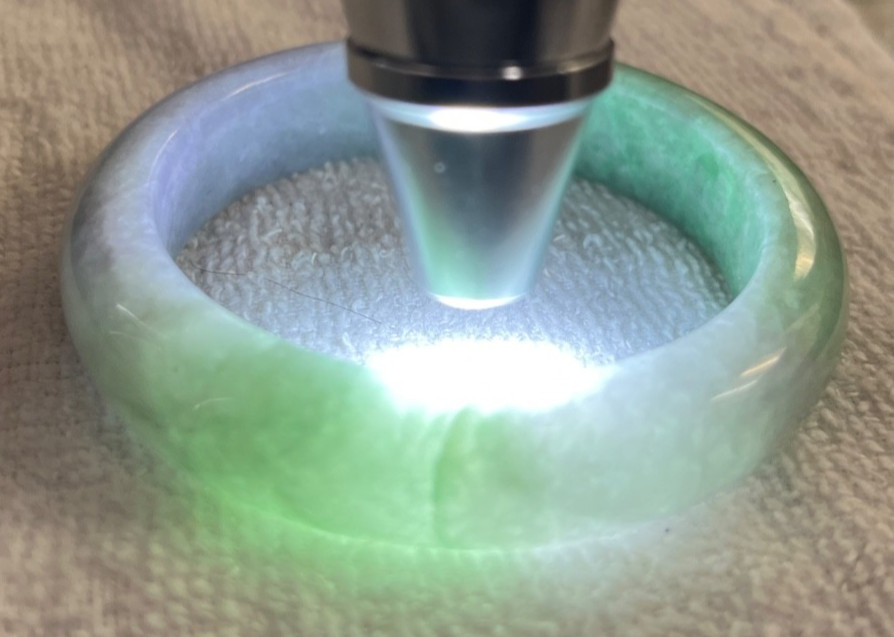 Natural Grade A Burmese Jadeite Bangle 52.7mm Lavender & Green – Unique Piece