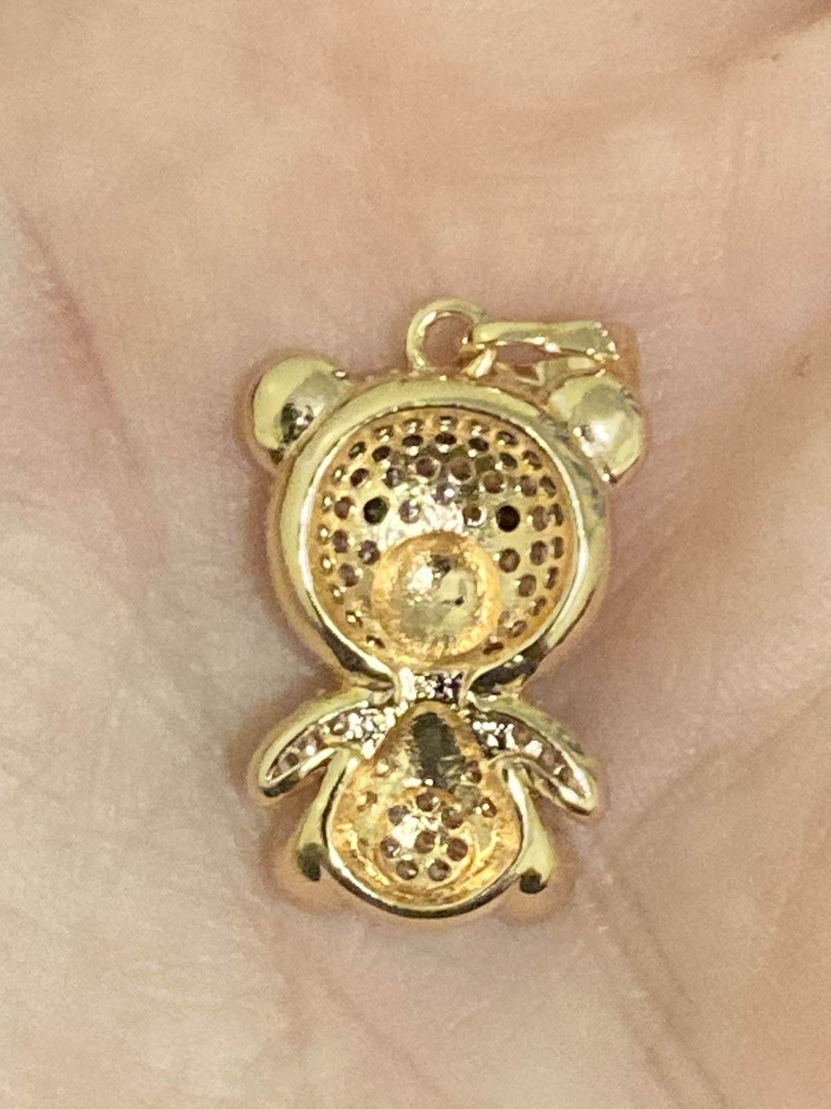 XP Gold Tone Bear Pendant With Rhinestones And A Gold Tone Xp Chain New