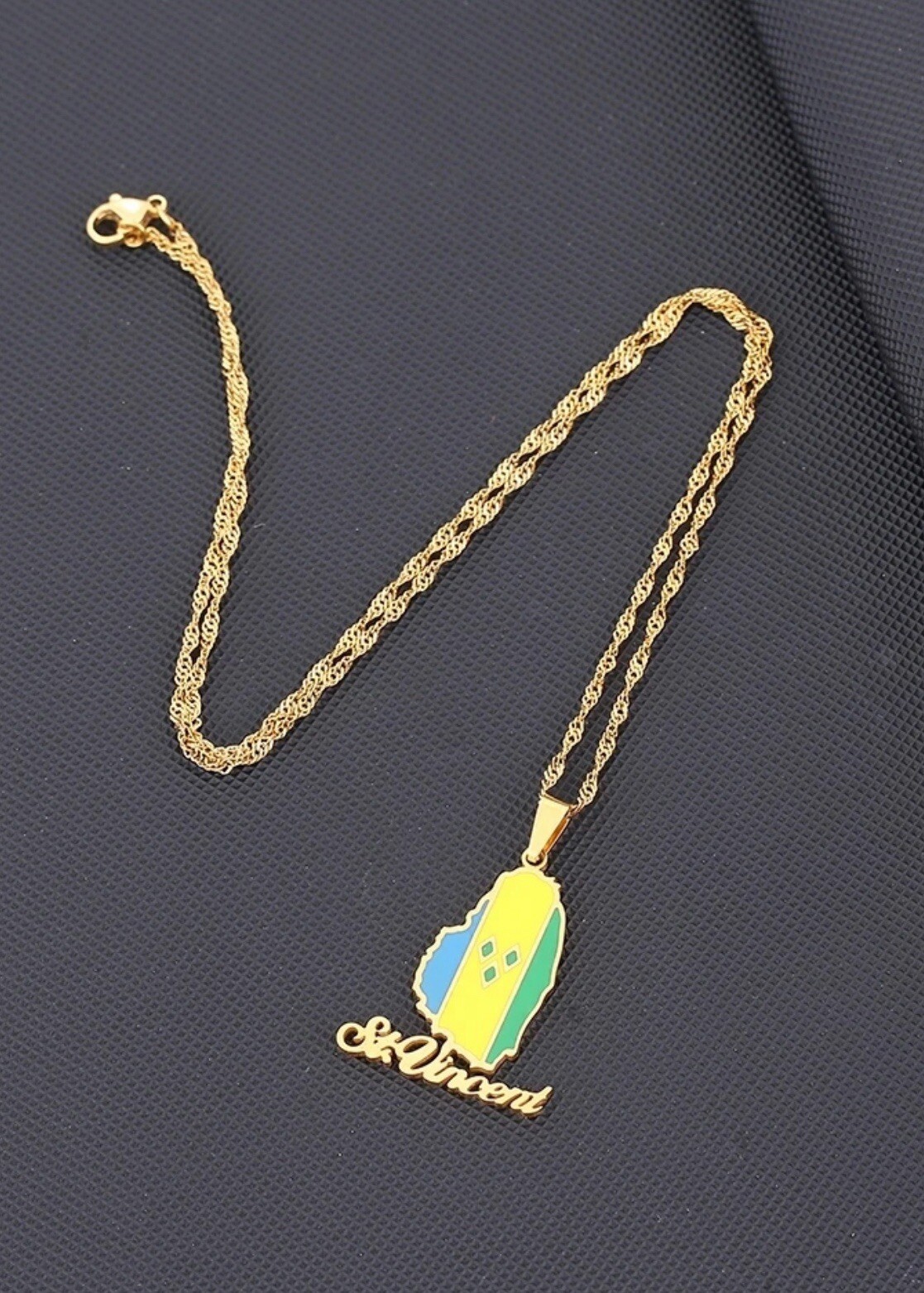 St. Vincent. Stainless Steel Necklace Unisex, Male Female, Tarnish Resistant