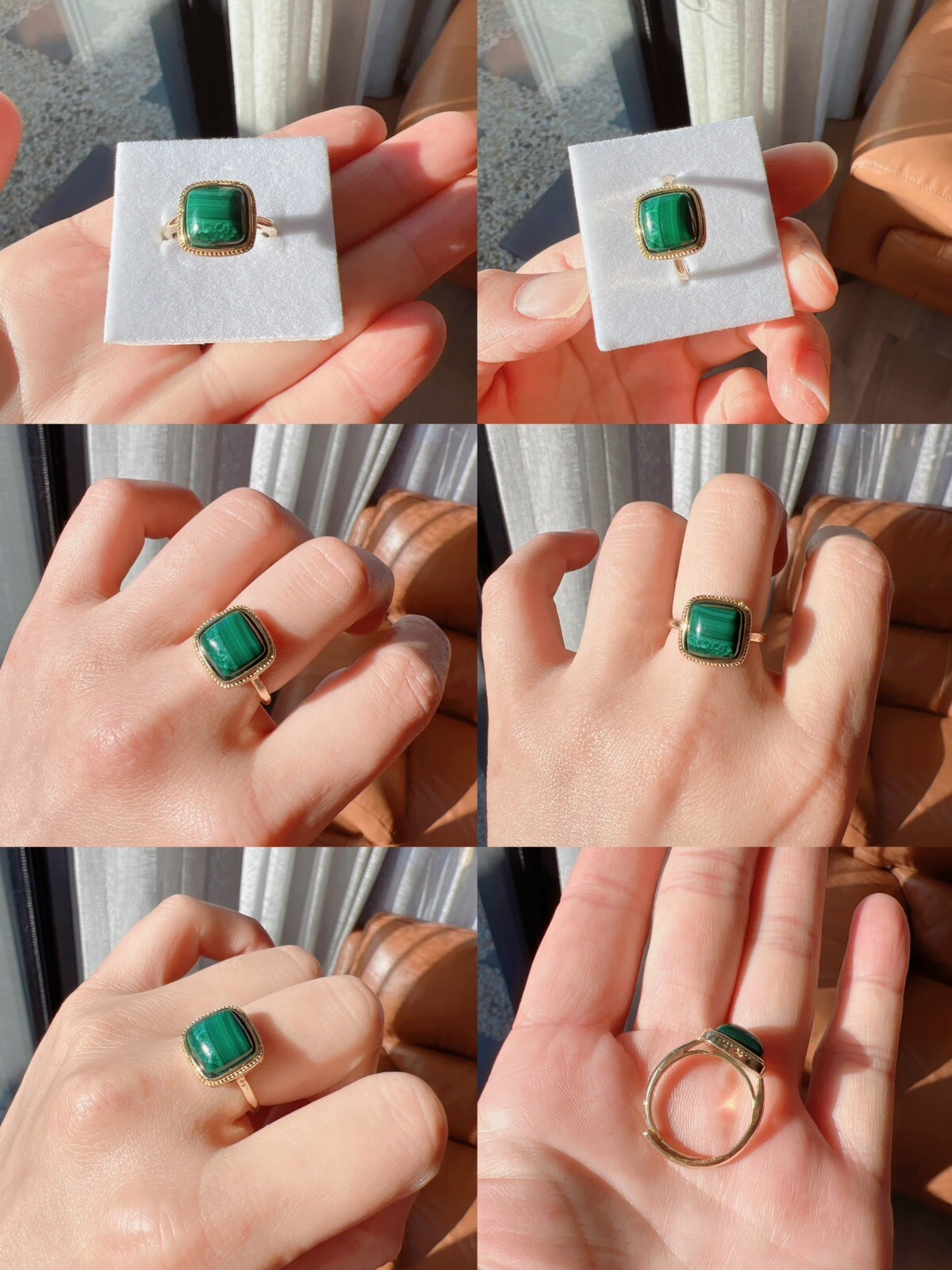 Beautiful Good Quality Natural Real Malachite Jewelry Set With Gift Box