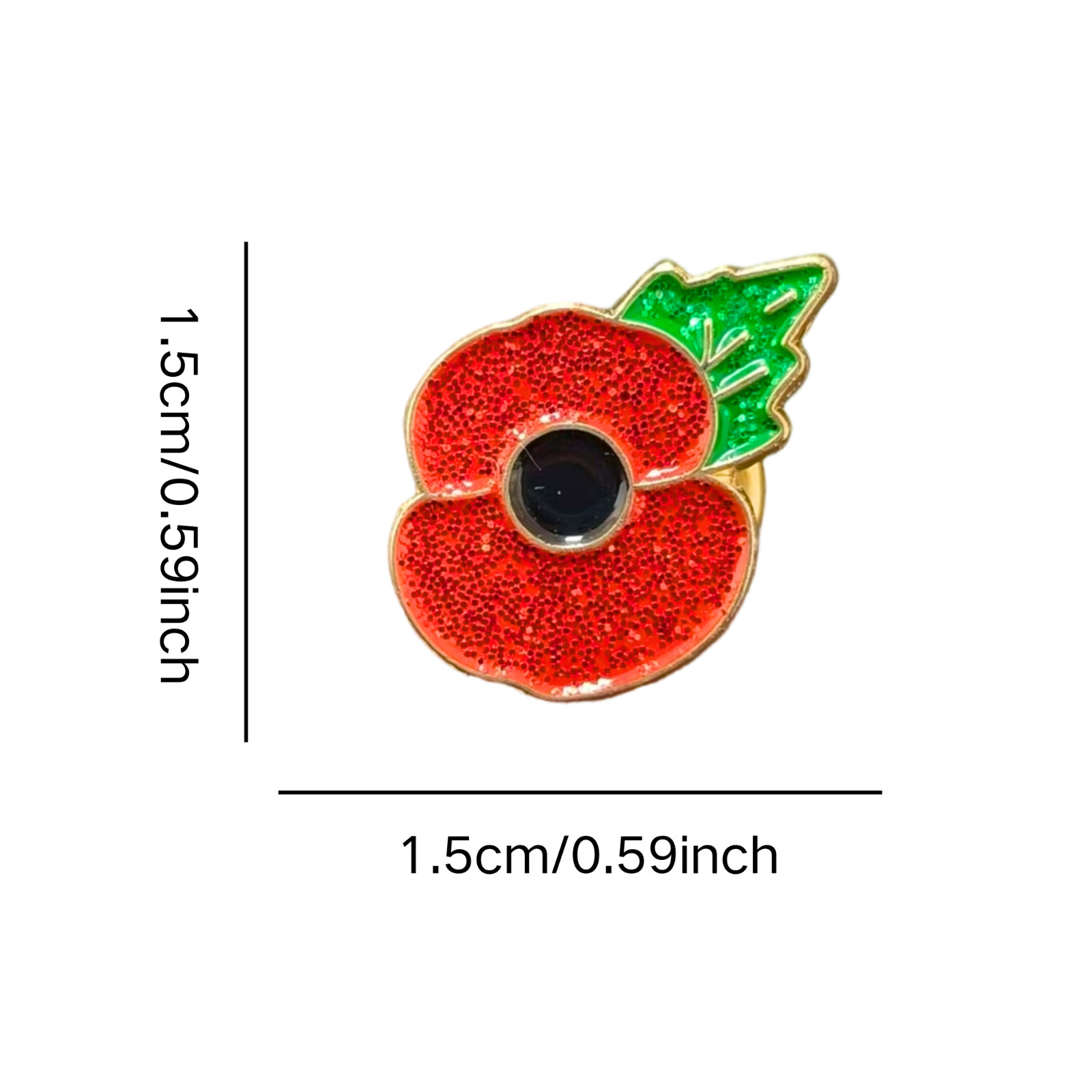 2 x Shining Red Poppy Enamel Pin Badge Brooch Remembrance Day Lest We Forget