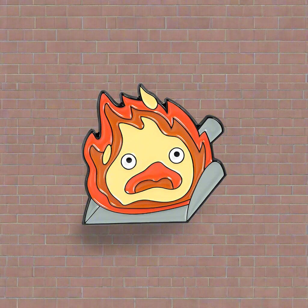 Howl’s Moving Castle Calcifer On Pan Enamel Pin for Jackets, Bags, or Hats