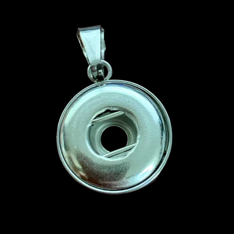 Mini Snap Jewelry Pendant Plain Stainless Fits 12mm Petite Ginger Charms .875″