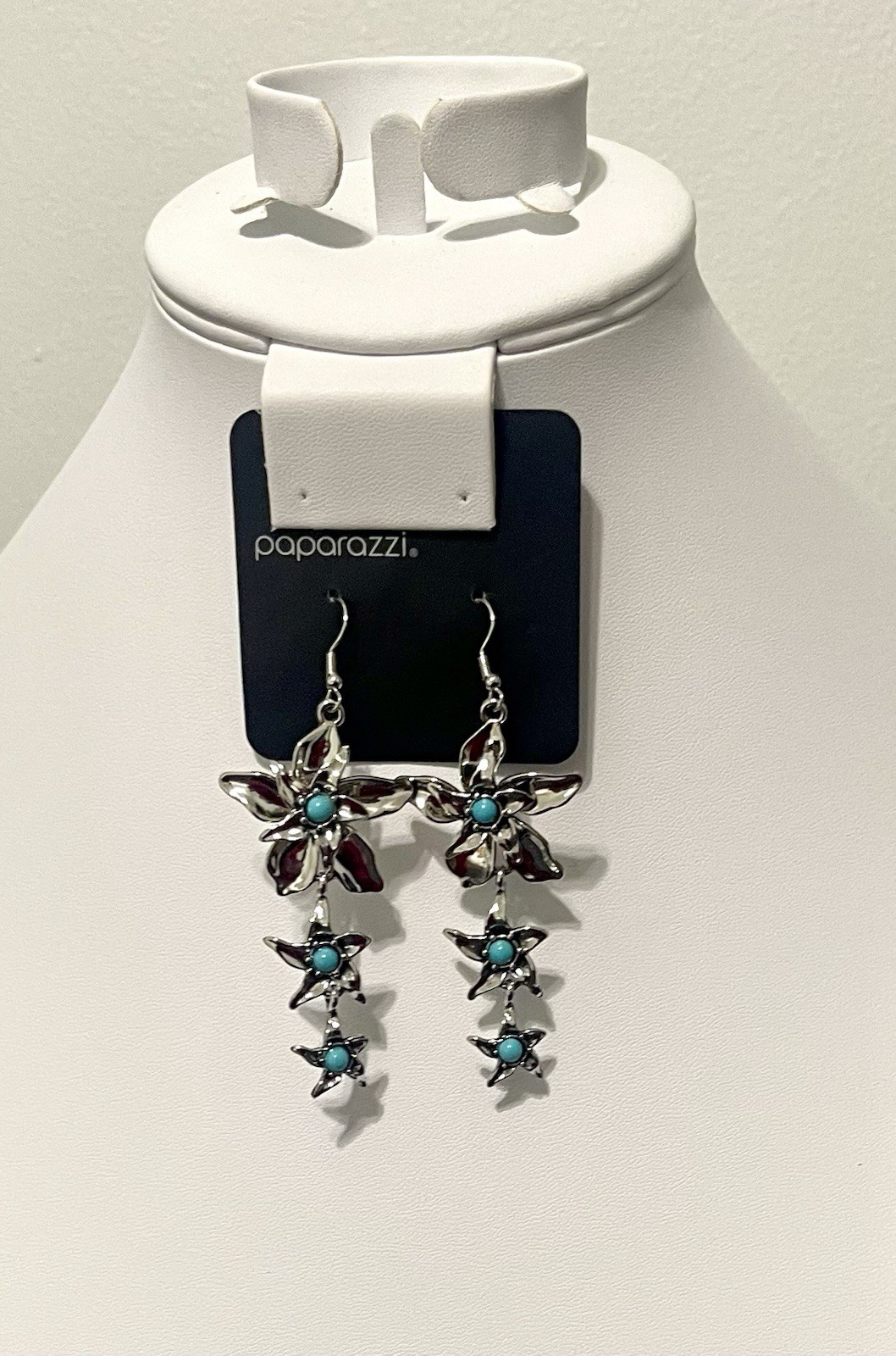Paparazzi Tapered Tiers-Blue Earrings